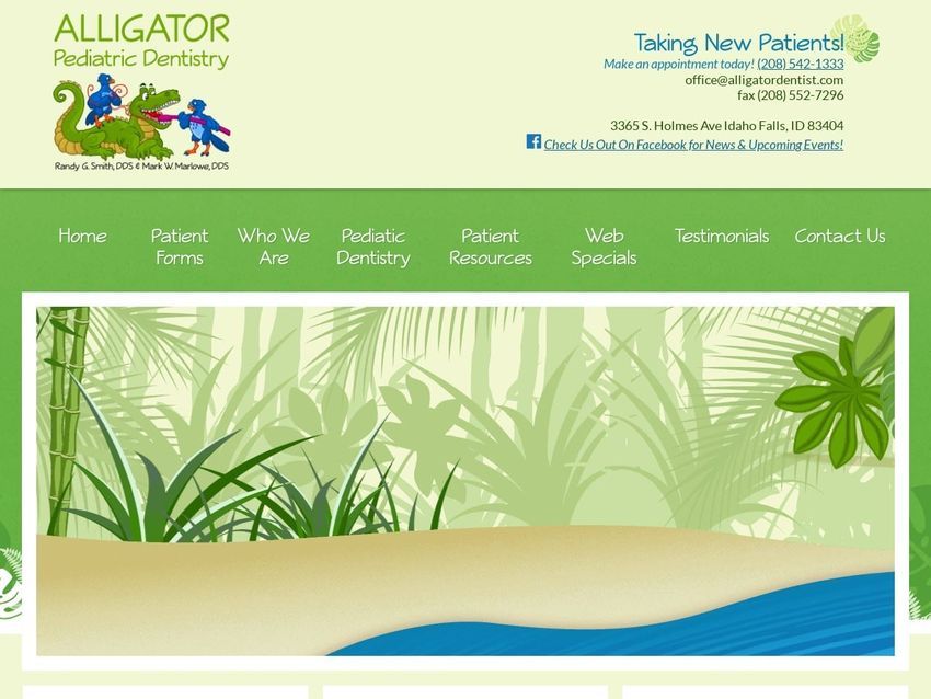 Alligator Pediatric Dentistry Dr Smith And Dr Marl Website Screenshot from alligatordentist.com