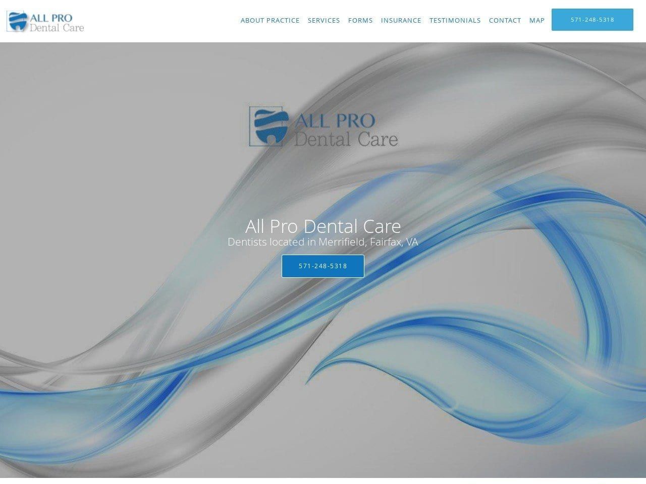 Dr. Maha Alkishtaini DDS Website Screenshot from allprodentalcare.com