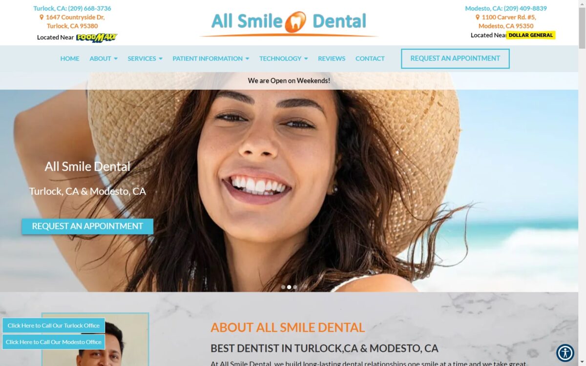 allsmiledentals.com screenshot