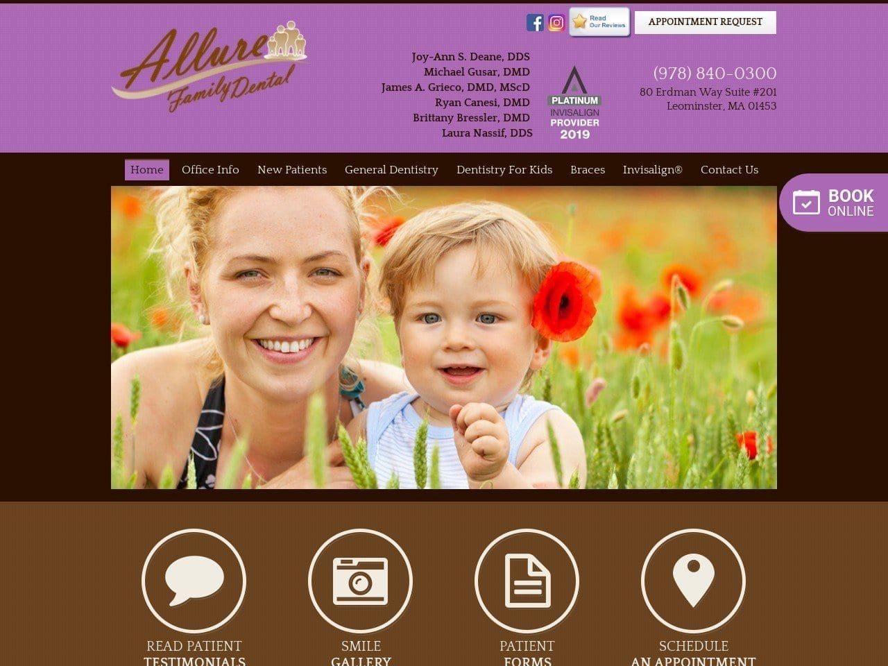 Dr. James Grieco Website Screenshot from allurefamilydental.com