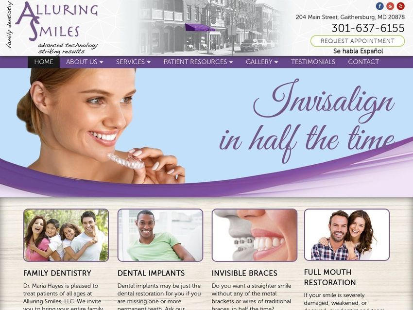 Alluring Smiles By Maria Hayes DDS Website Screenshot from alluringsmiles.com