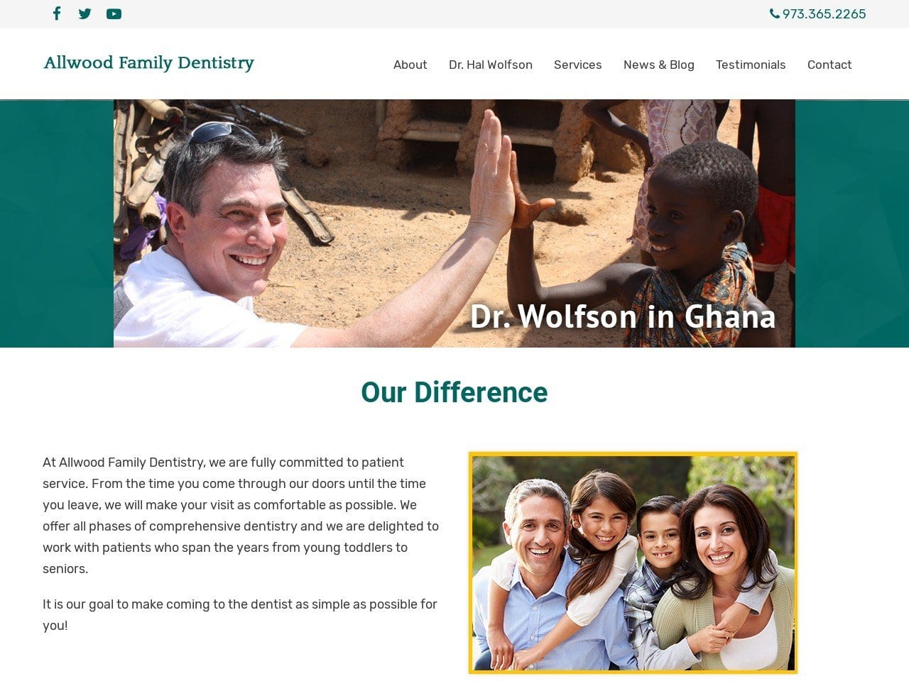 Allwood Family Dentist Website Screenshot from allwoodfamilydentistry.com