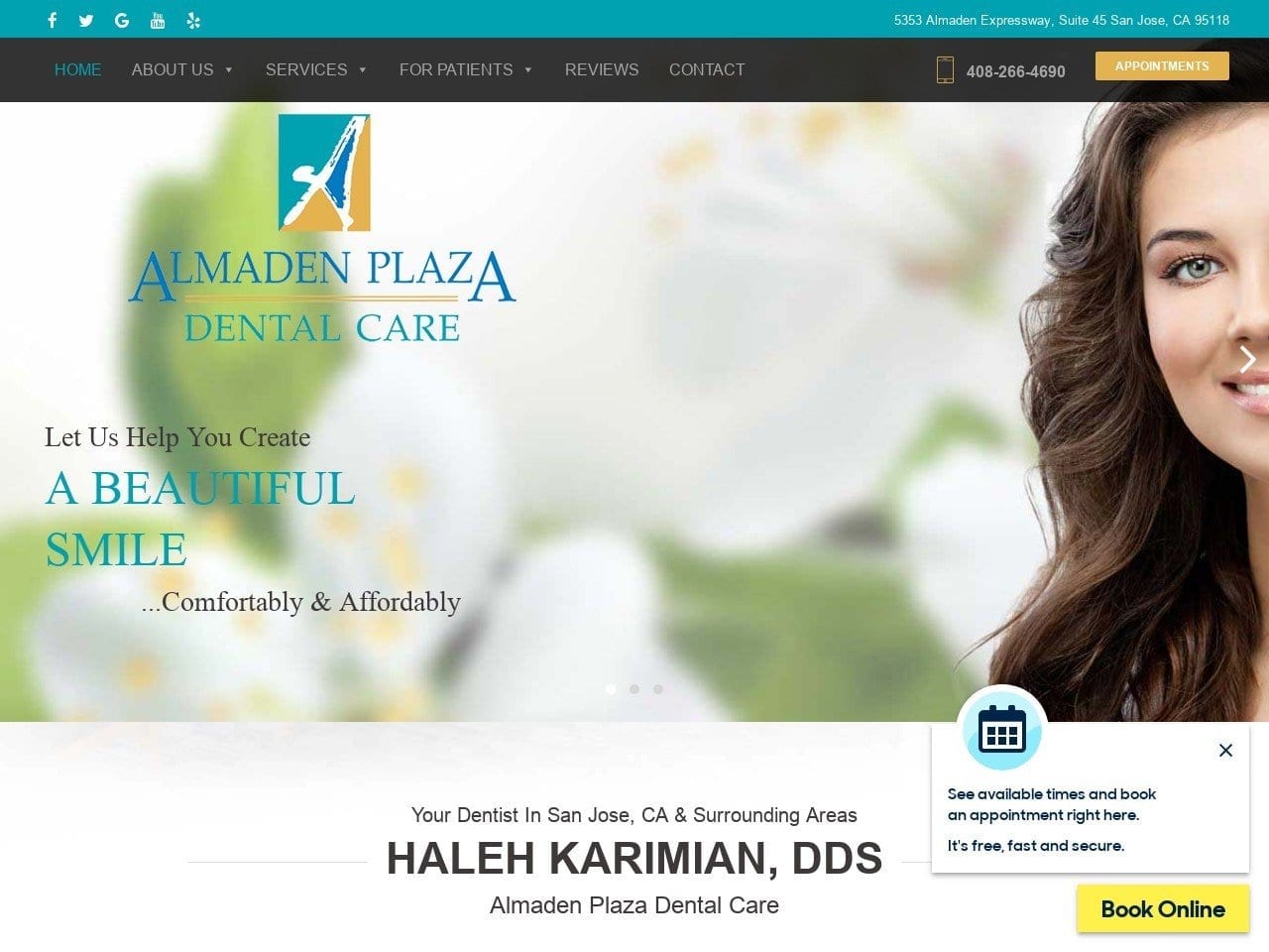 Almaden Plaza Dental Care Website Screenshot from almadenplazadental.com