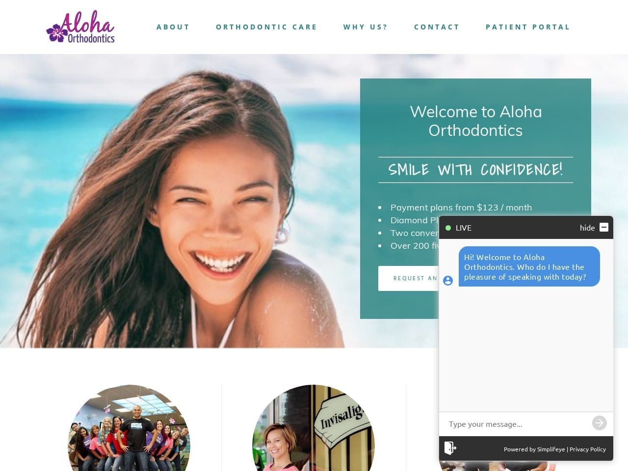 Aloha Orthodontics Website Screenshot from aloha-braces.com