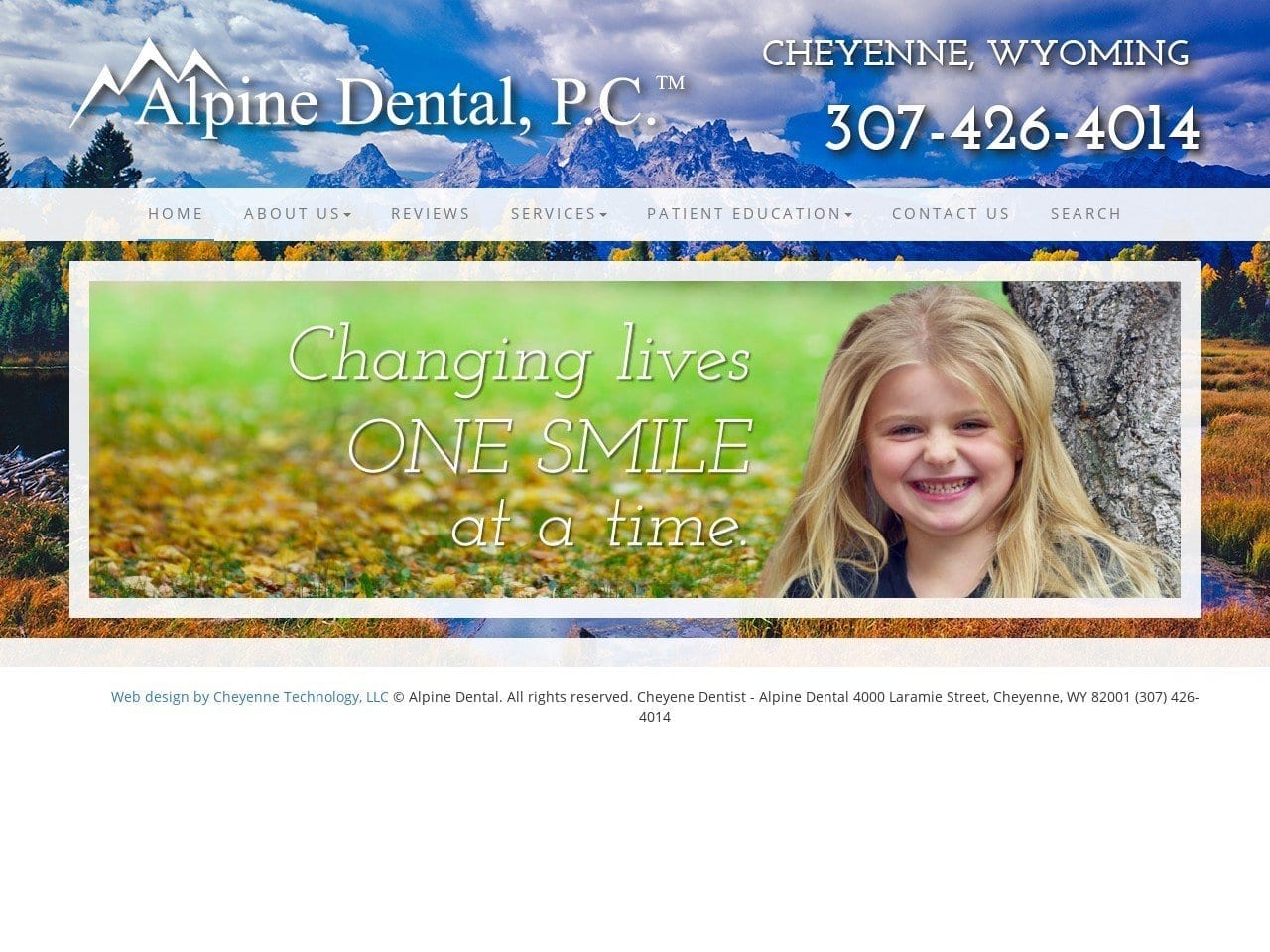 Alpine Dental PC Website Screenshot from alpinedental.us