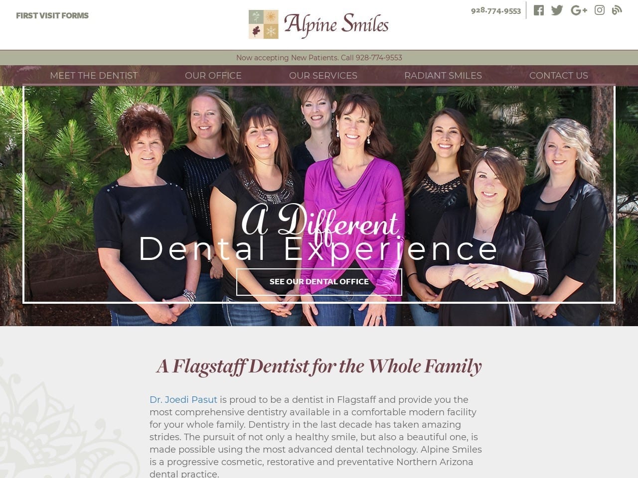 Alpine Smiles Website Screenshot from alpinesmiles.net