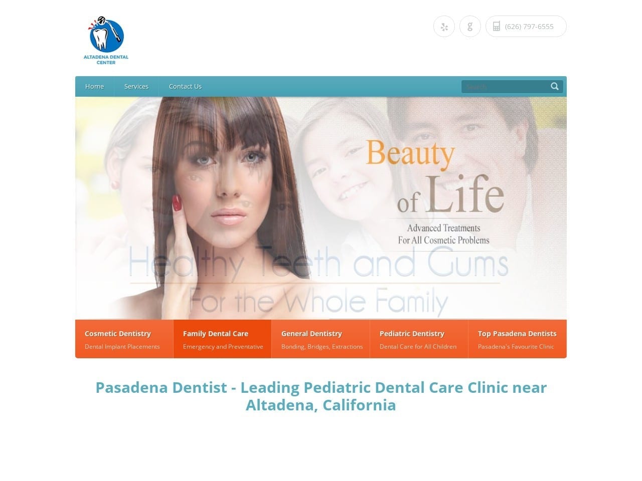 Altadena Dental Center Website Screenshot from altadenadentalcenter.com