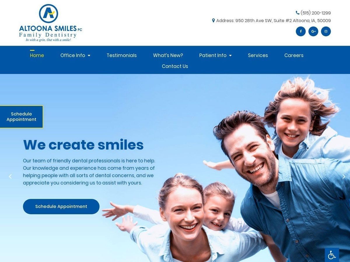 Altoona Smiles PC Website Screenshot from altoonasmiles.com