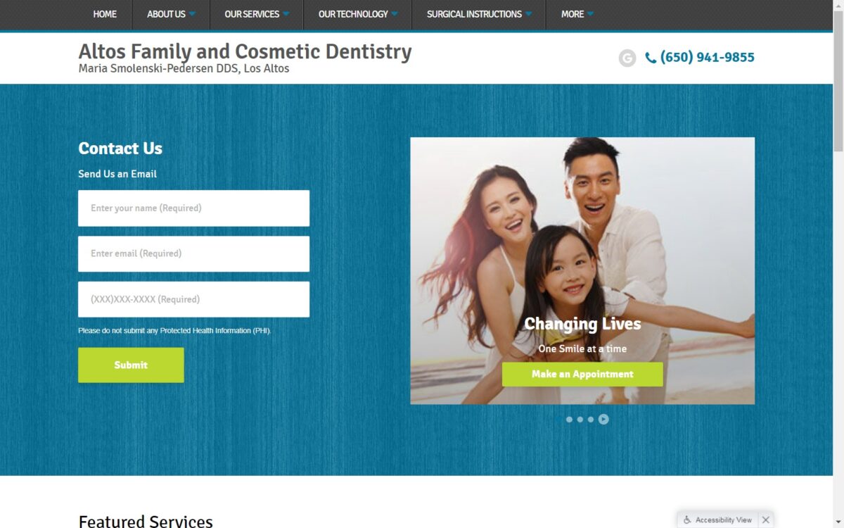 altosdentist.com screenshot