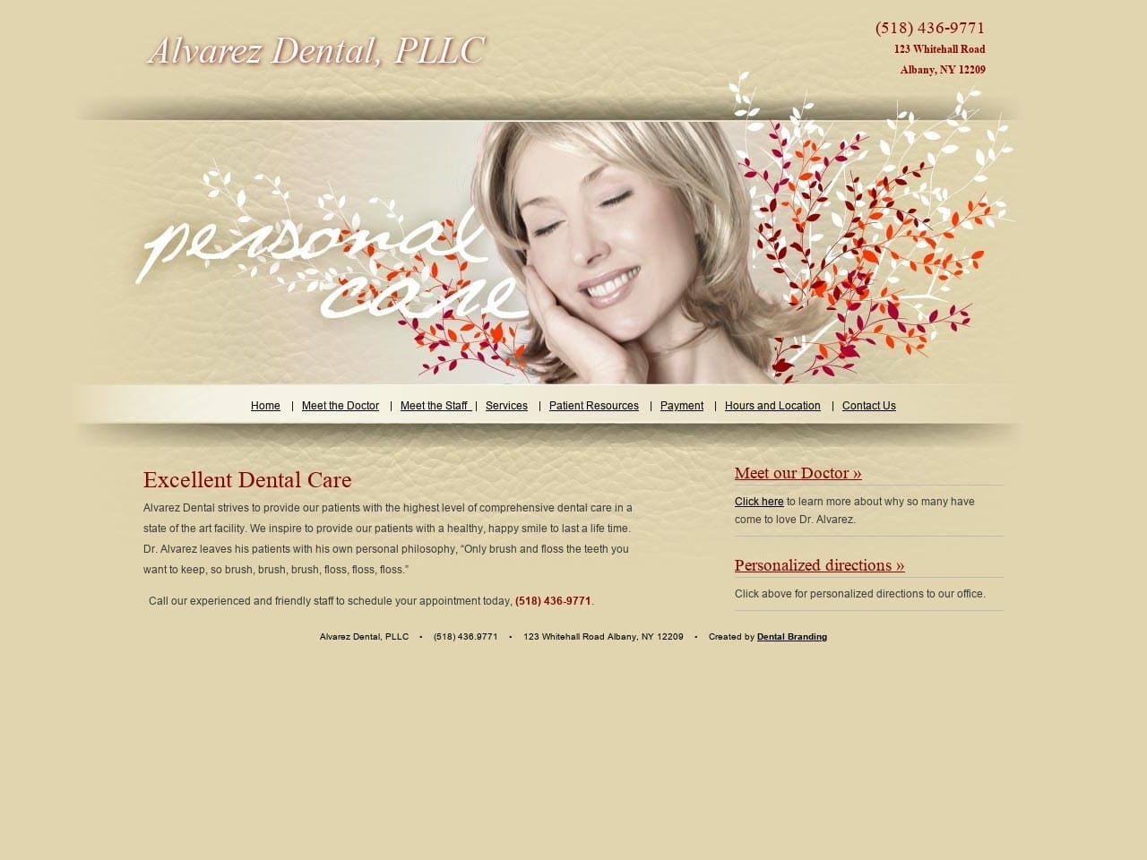 Alvarez Dental PLLC Website Screenshot from alvarezdentalpllc.com