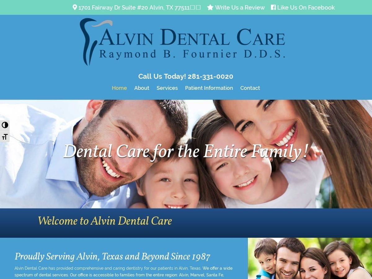 Dr. John D. Dinjar DDS Website Screenshot from alvindentalcare.com