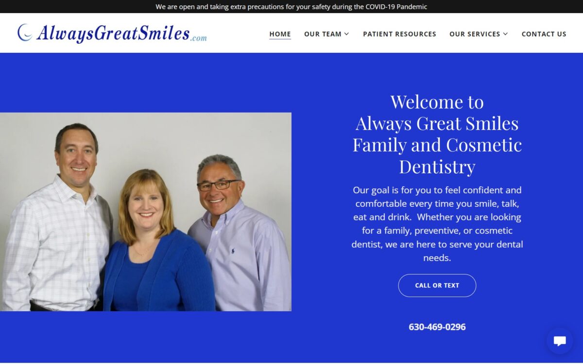 alwaysgreatsmiles.godaddysites.com screenshot