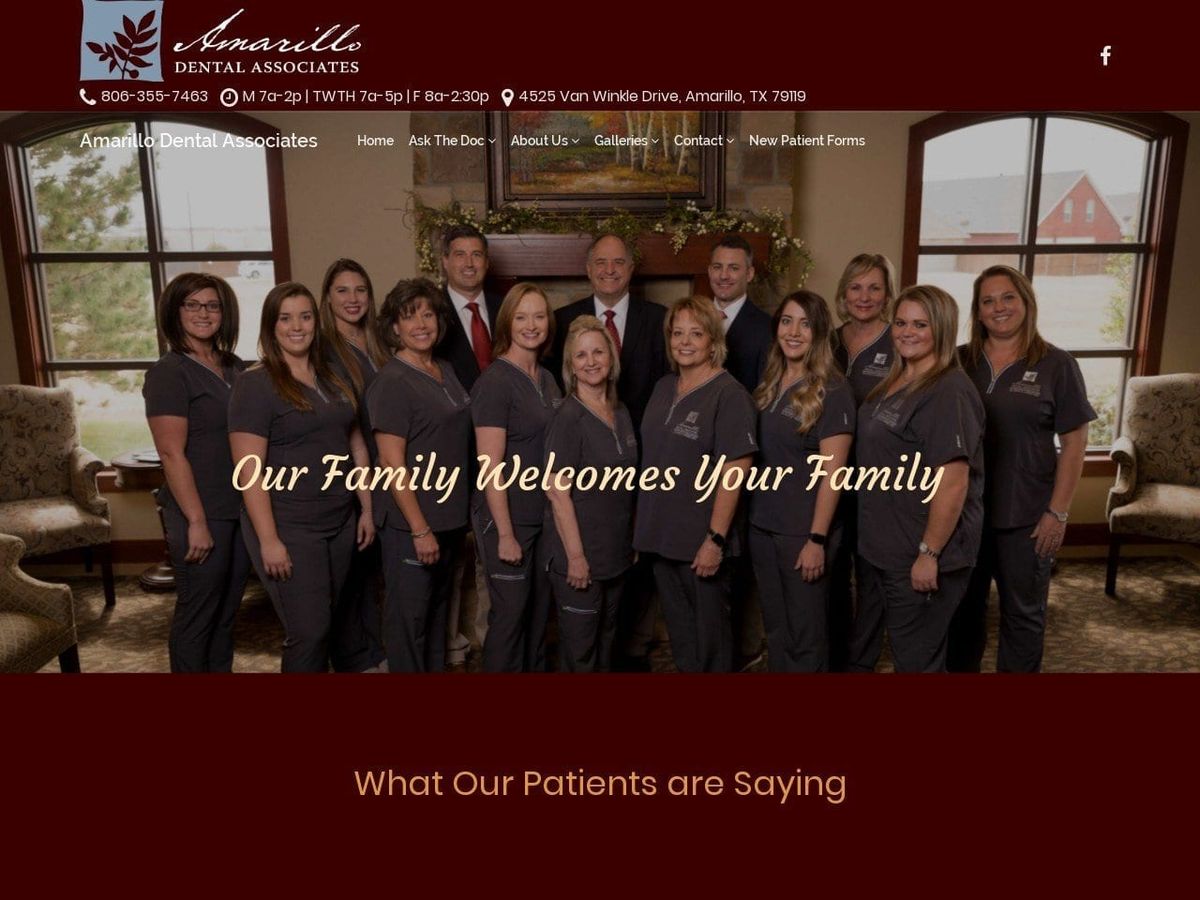 Amarillo Dental Associates Website Screenshot from amarillodentalassociates.com