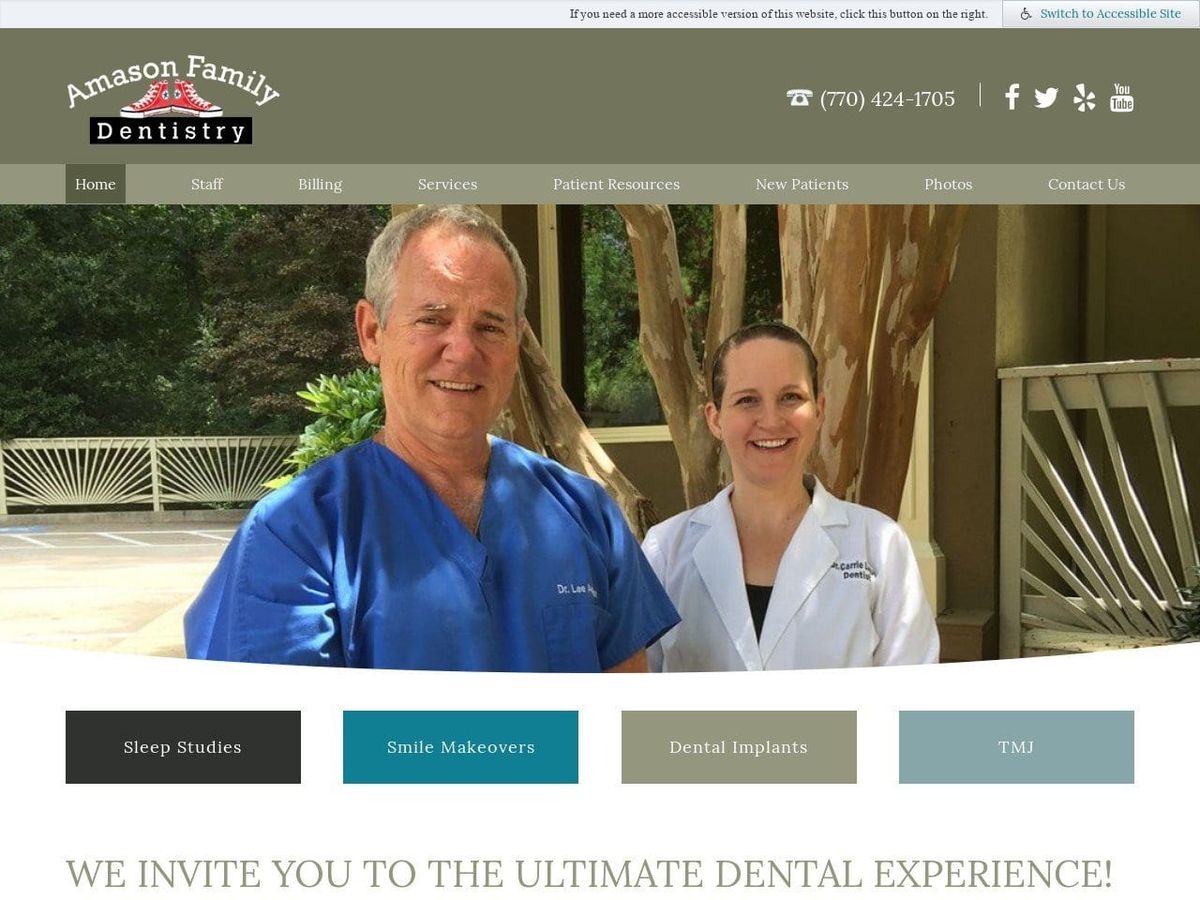 Amason Family Dentist Website Screenshot from amasonfamilydentistry.com