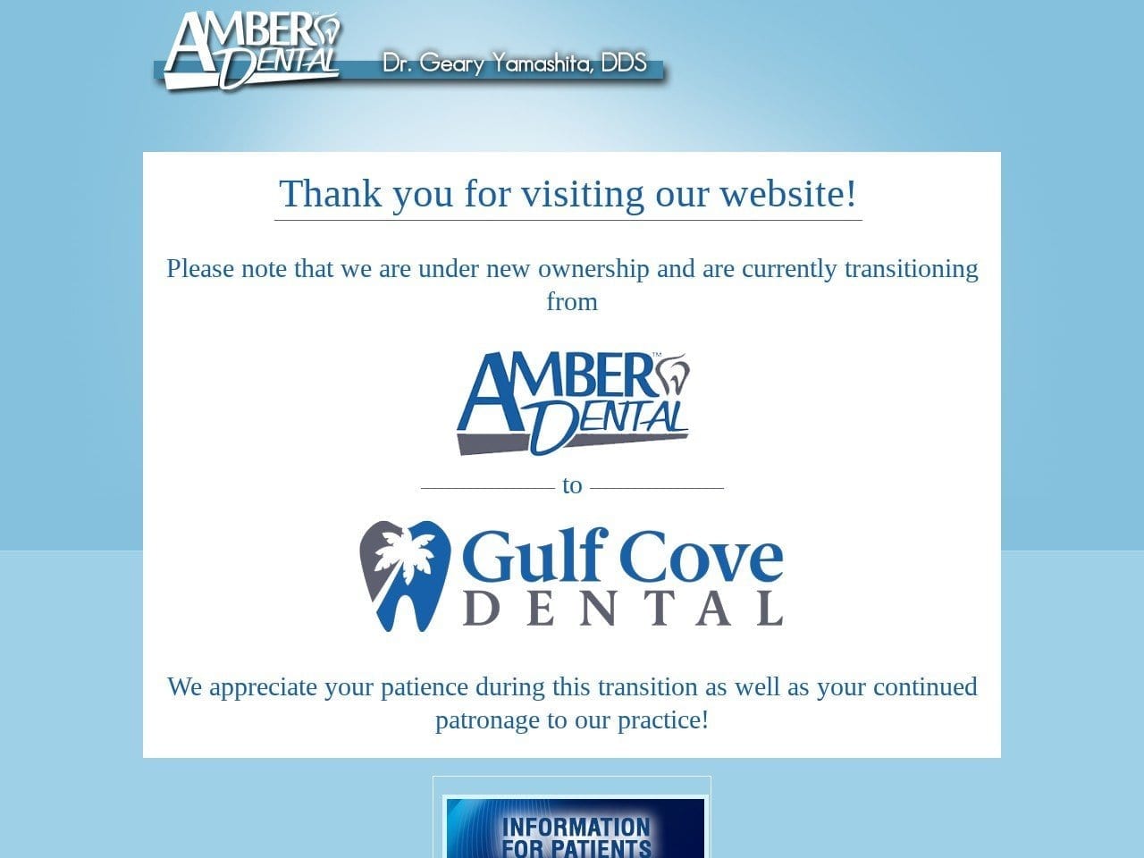 Dr. Geary Yamashita DDS Website Screenshot from amber-dental.com