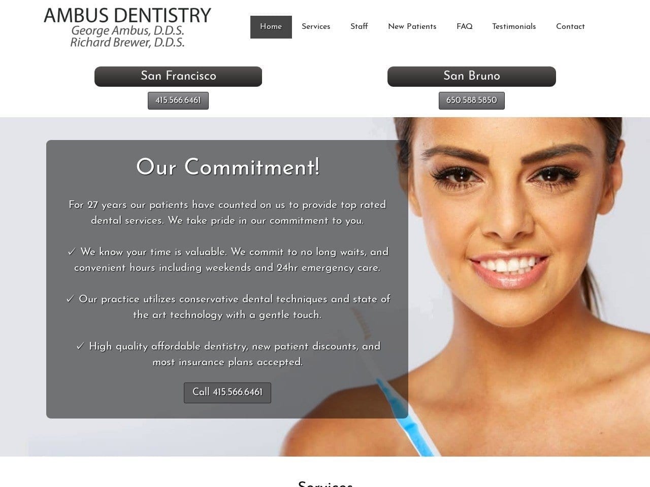 Ambus George DDS Website Screenshot from ambusdentistry.com