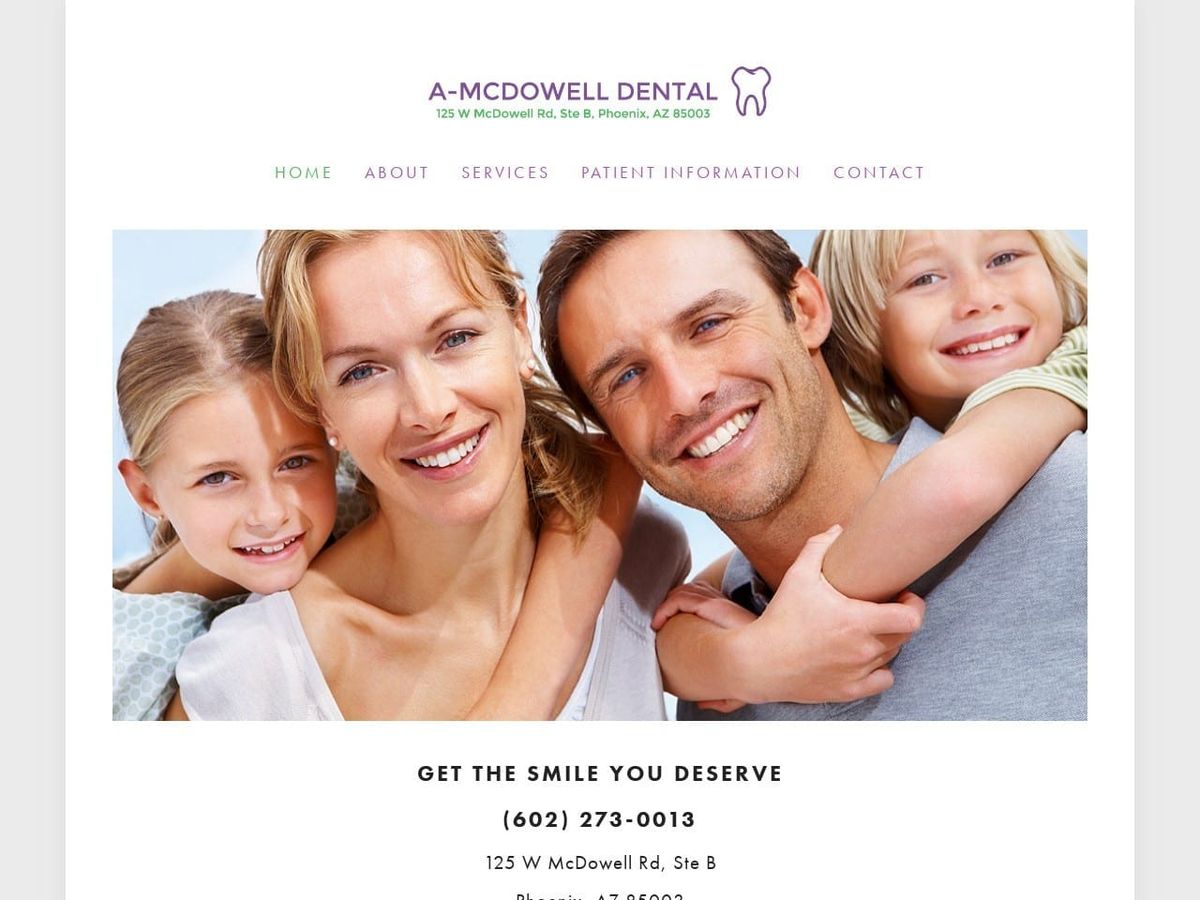 A Website Screenshot from amcdowelldental.com