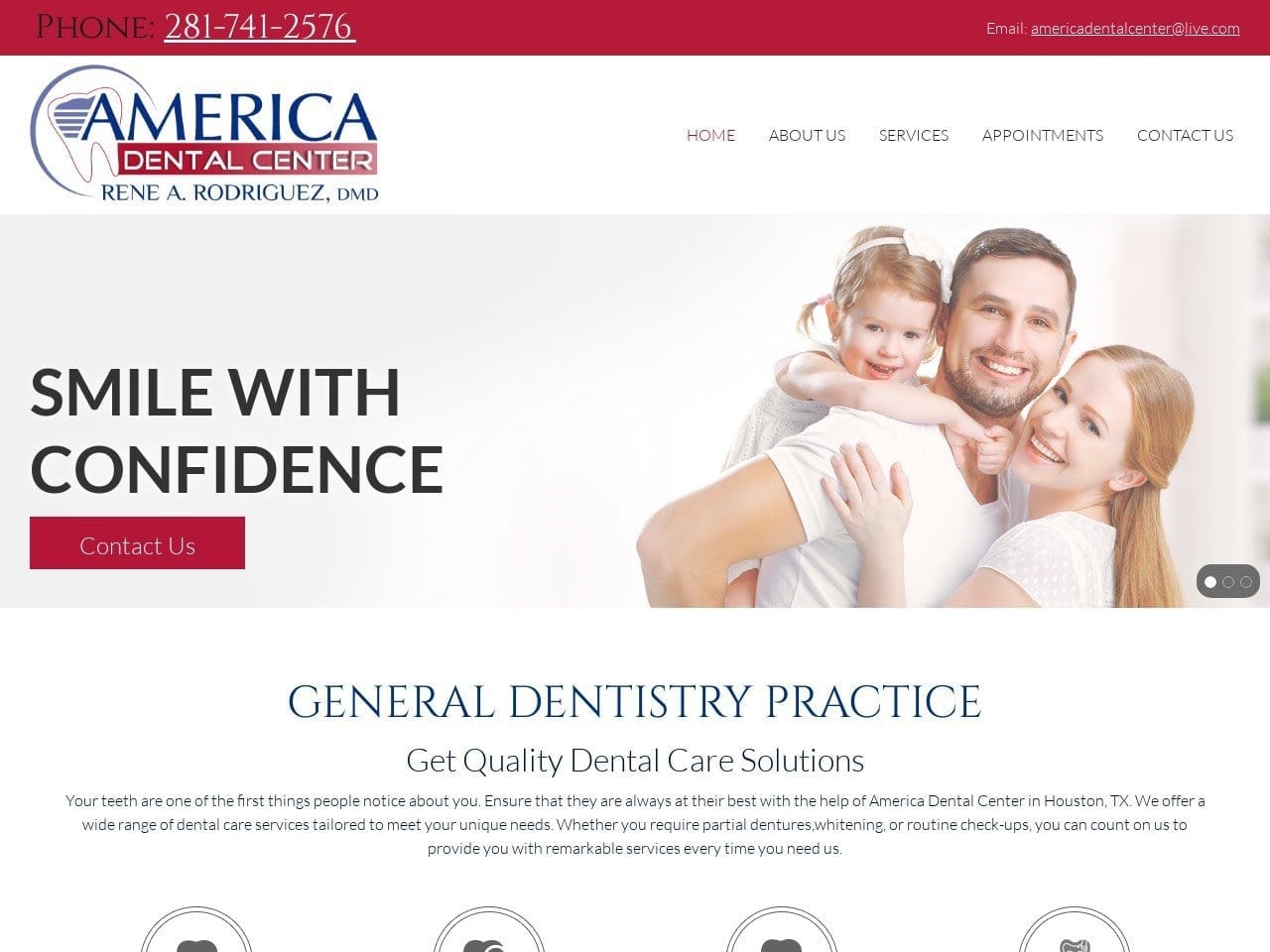 America Dental Center Website Screenshot from americadentalcenter.com