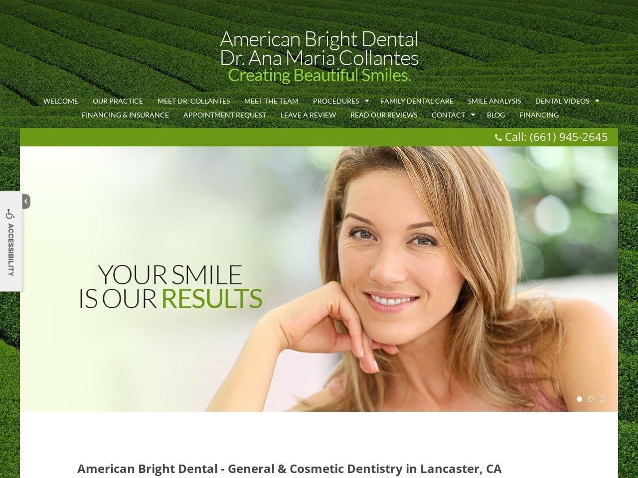 American Bright Dental Website Screenshot from americanbrightdental.com