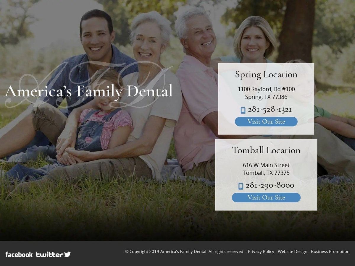 Americas Family Dental Website Screenshot from americasfamilydental.com
