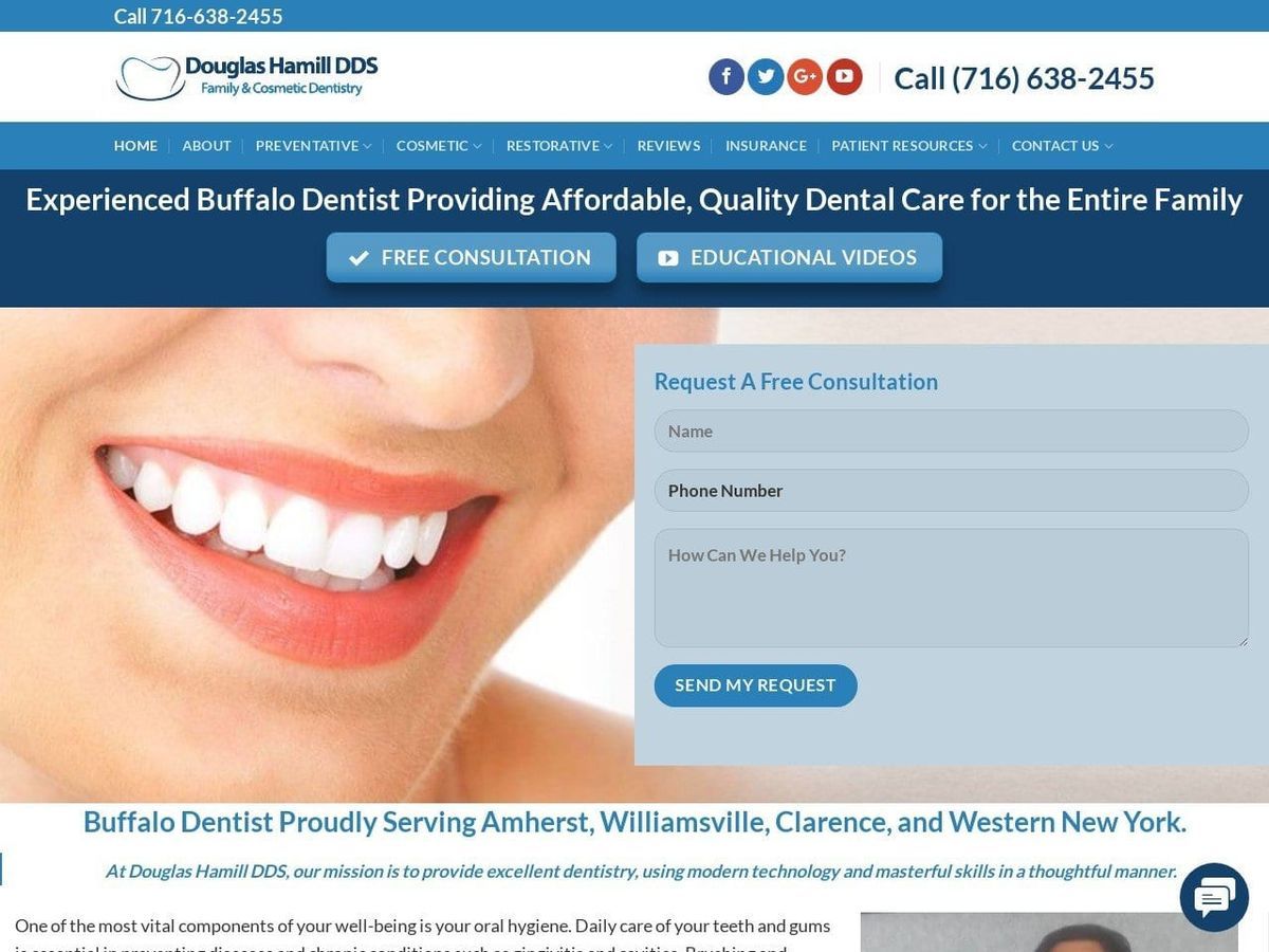 Douglas Hamill DDS Website Screenshot from amherst-dentist.com