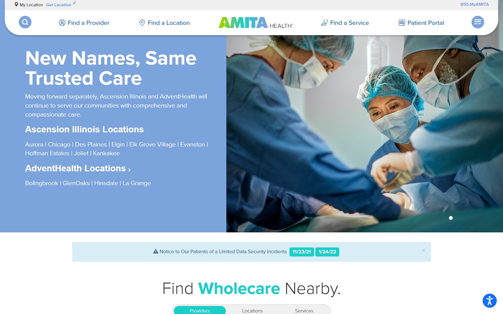 amitahealth.org screenshot