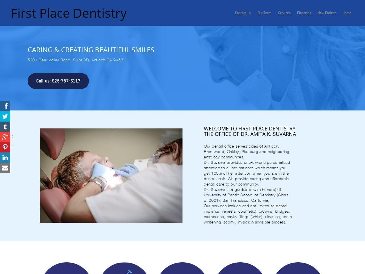 First Place Dentistry Website Screenshot from amitasuvarnadds.com