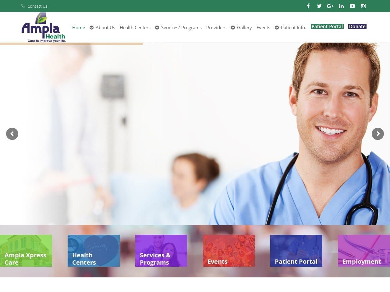 Ampla Health Website Screenshot from amplahealth.org