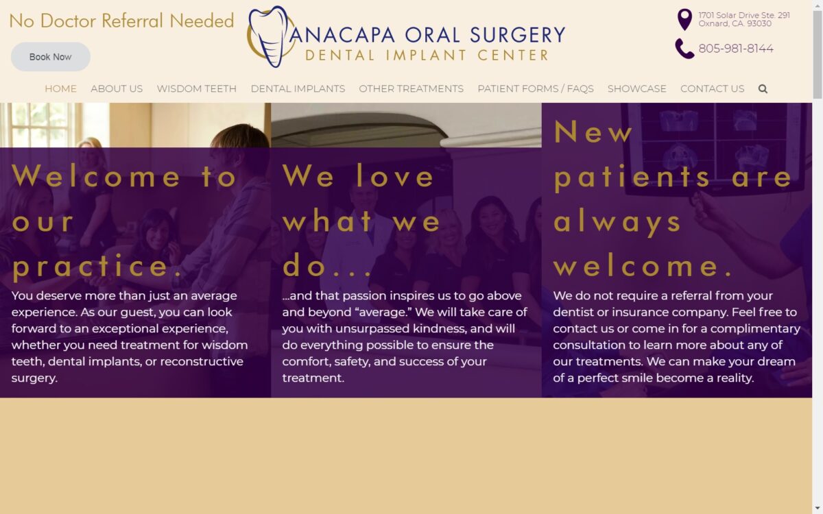 anacapaoralsurgery.com screenshot