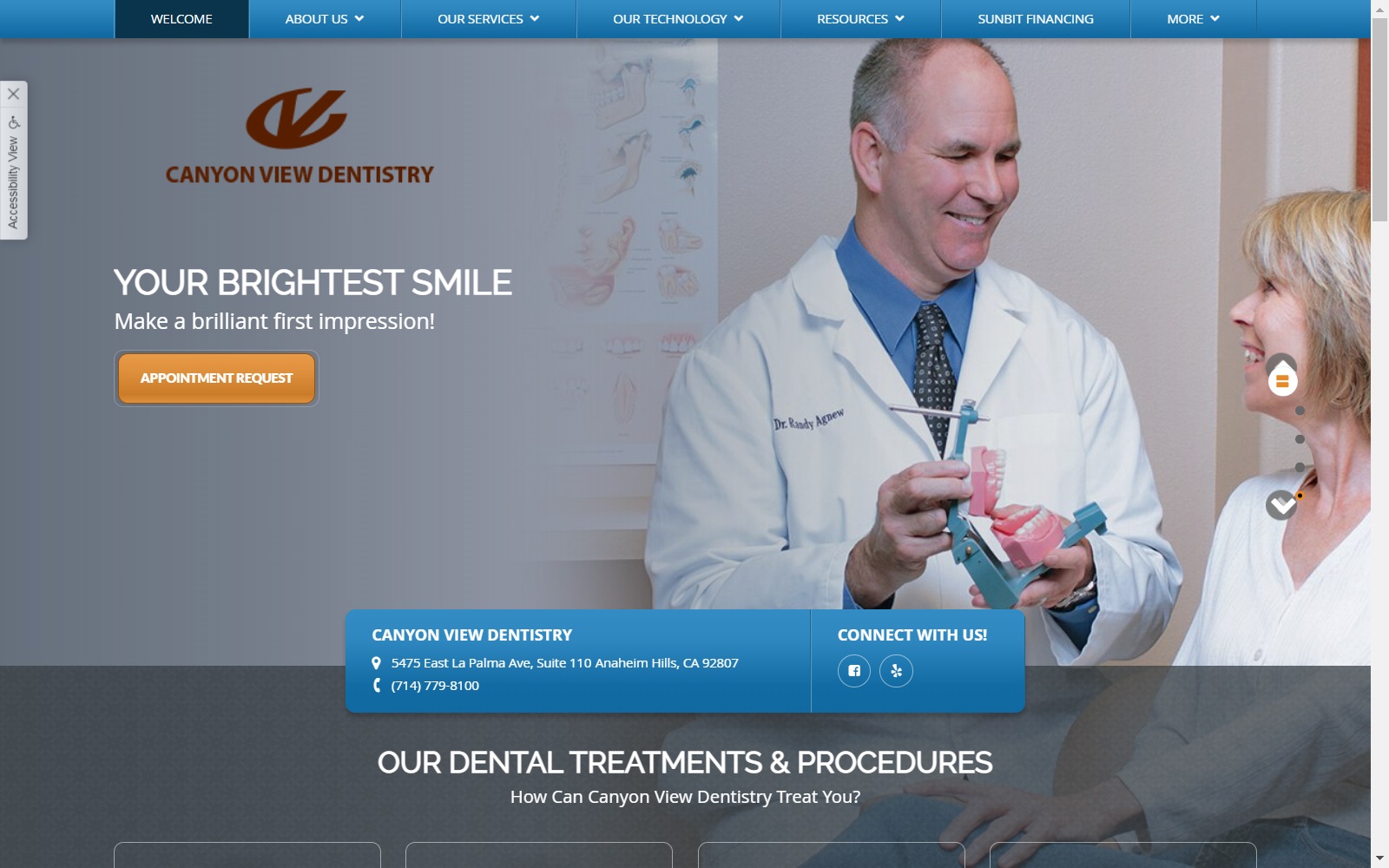 anaheimhillsdentists.com screenshot