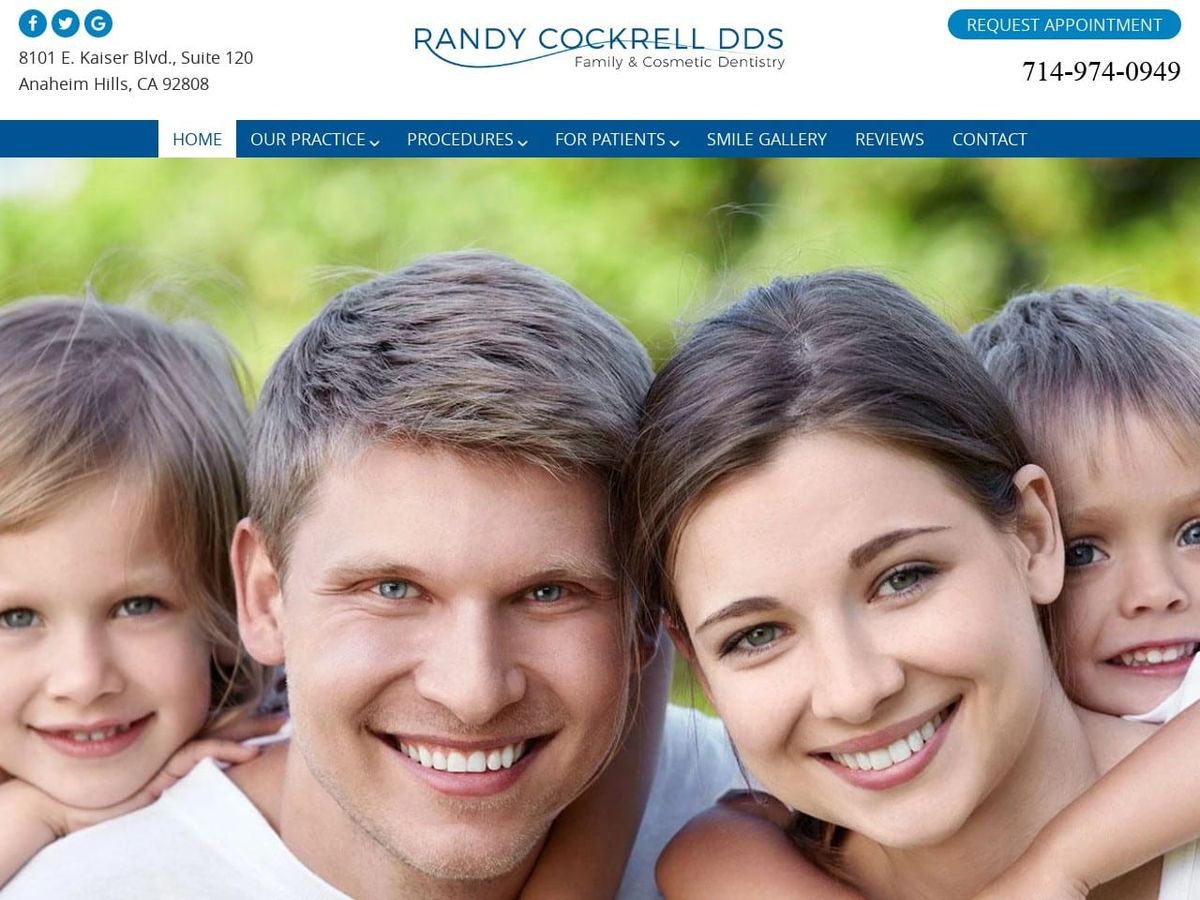 C. Randolph Cockrell DDS Website Screenshot from anaheimhillsfamilydentist.com