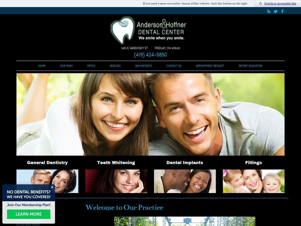 Anderson Dental Center Website Screenshot from andersondentalcenter.com