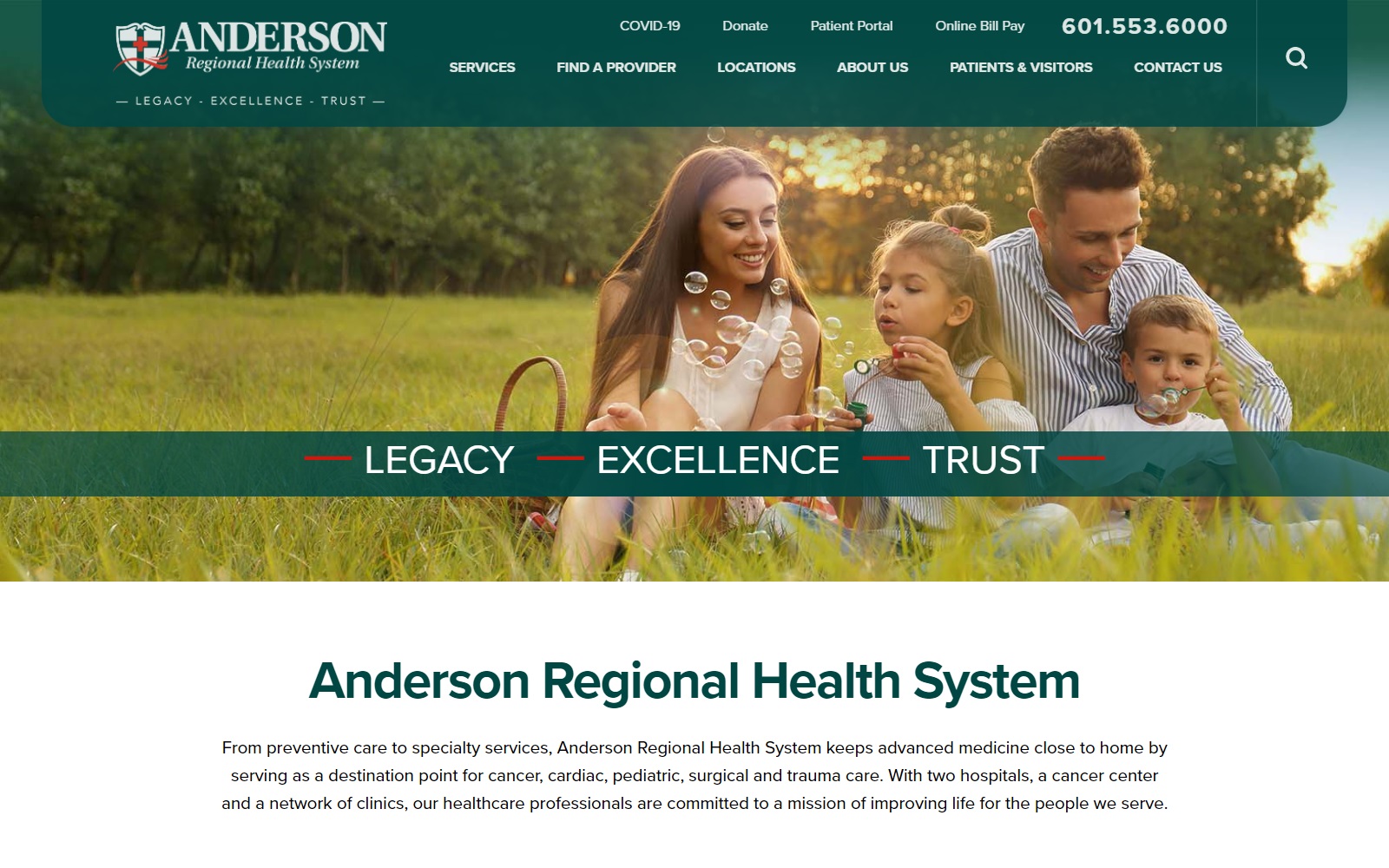 andersonregional.org screenshot