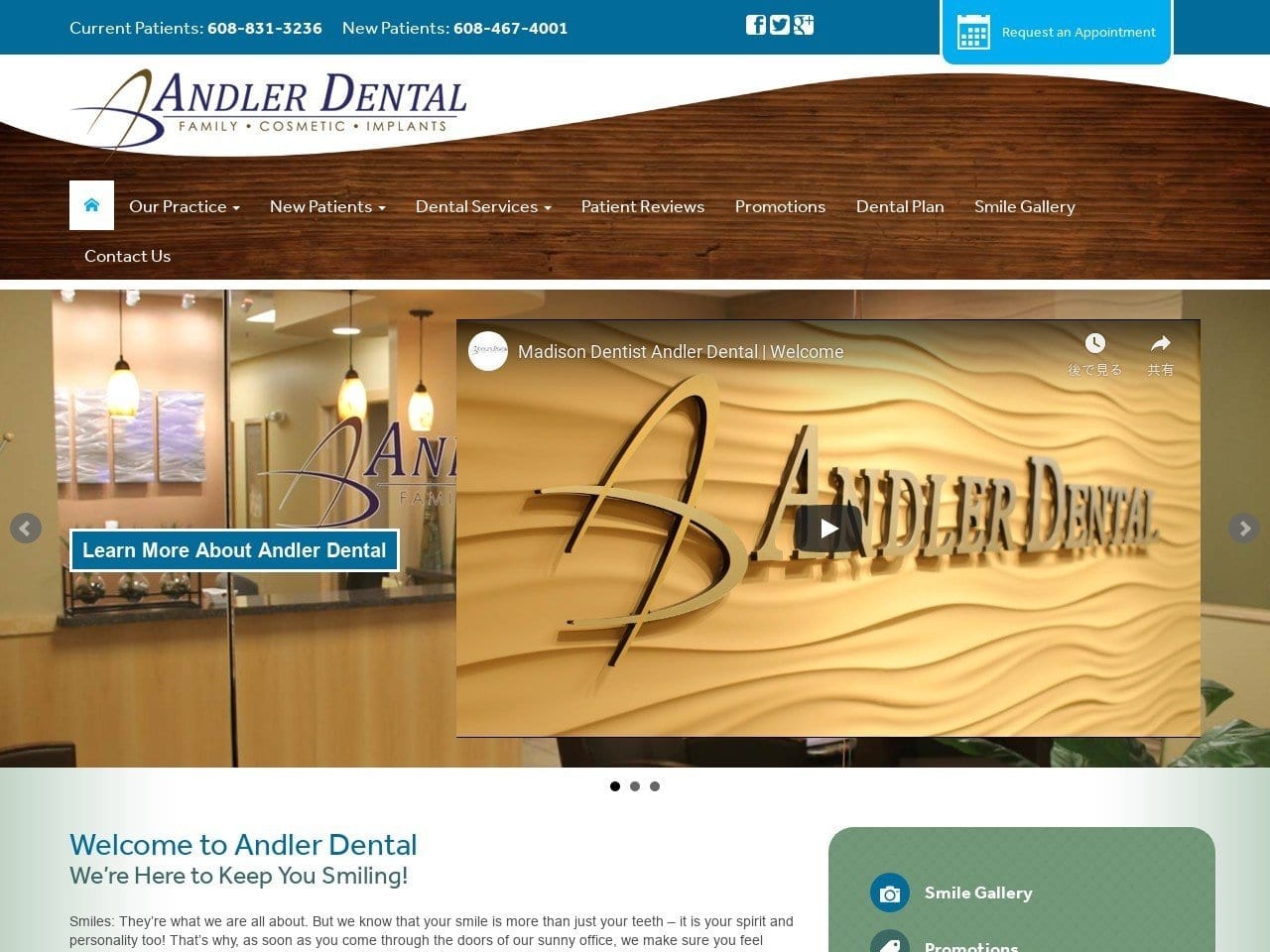 Andler Dental Website Screenshot from andlerdental.com