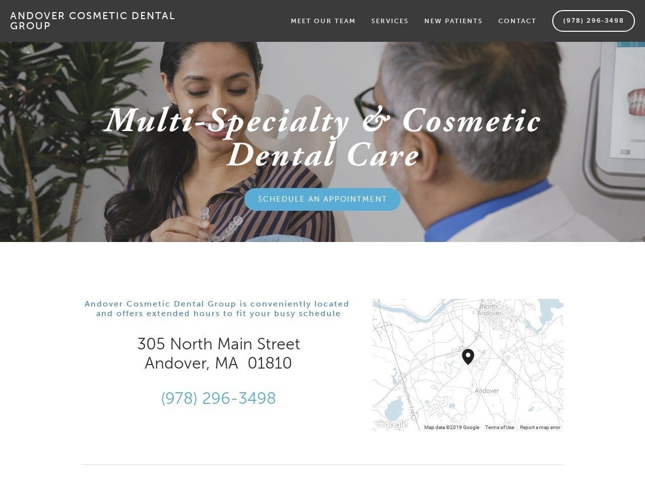 Andover Cosmetic Dental Group Richard Miller DDS Website Screenshot from andoverdentalgroup.com