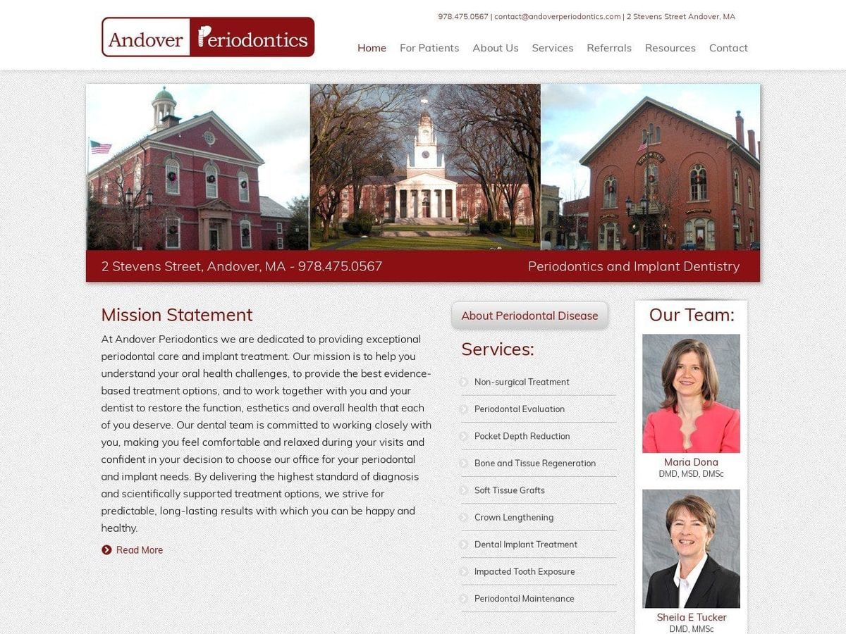 Andover Periodontics Website Screenshot from andoverperiodontics.com
