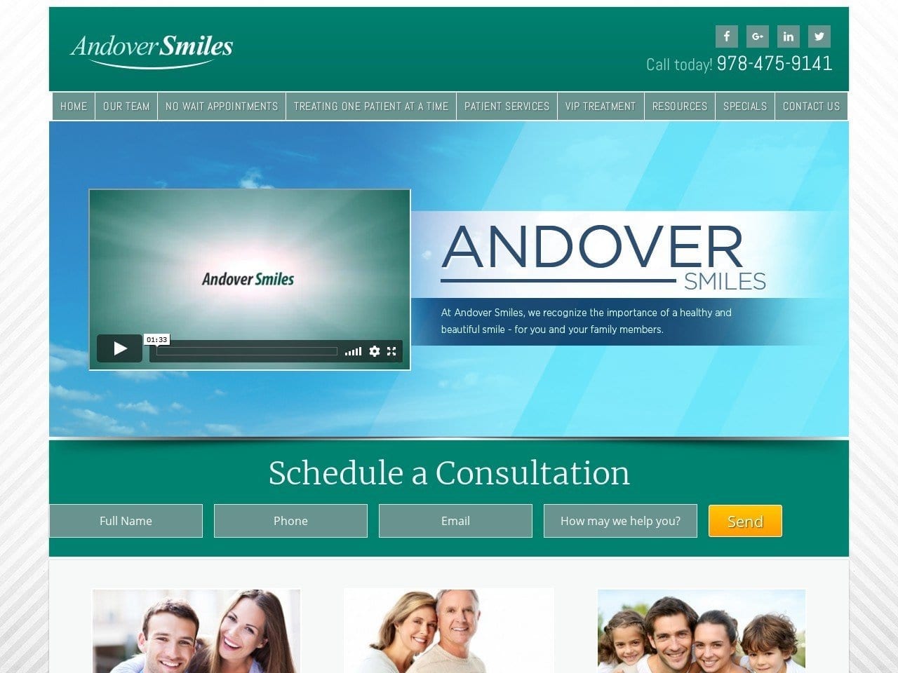 Andover Smiles Website Screenshot from andoversmiles.com