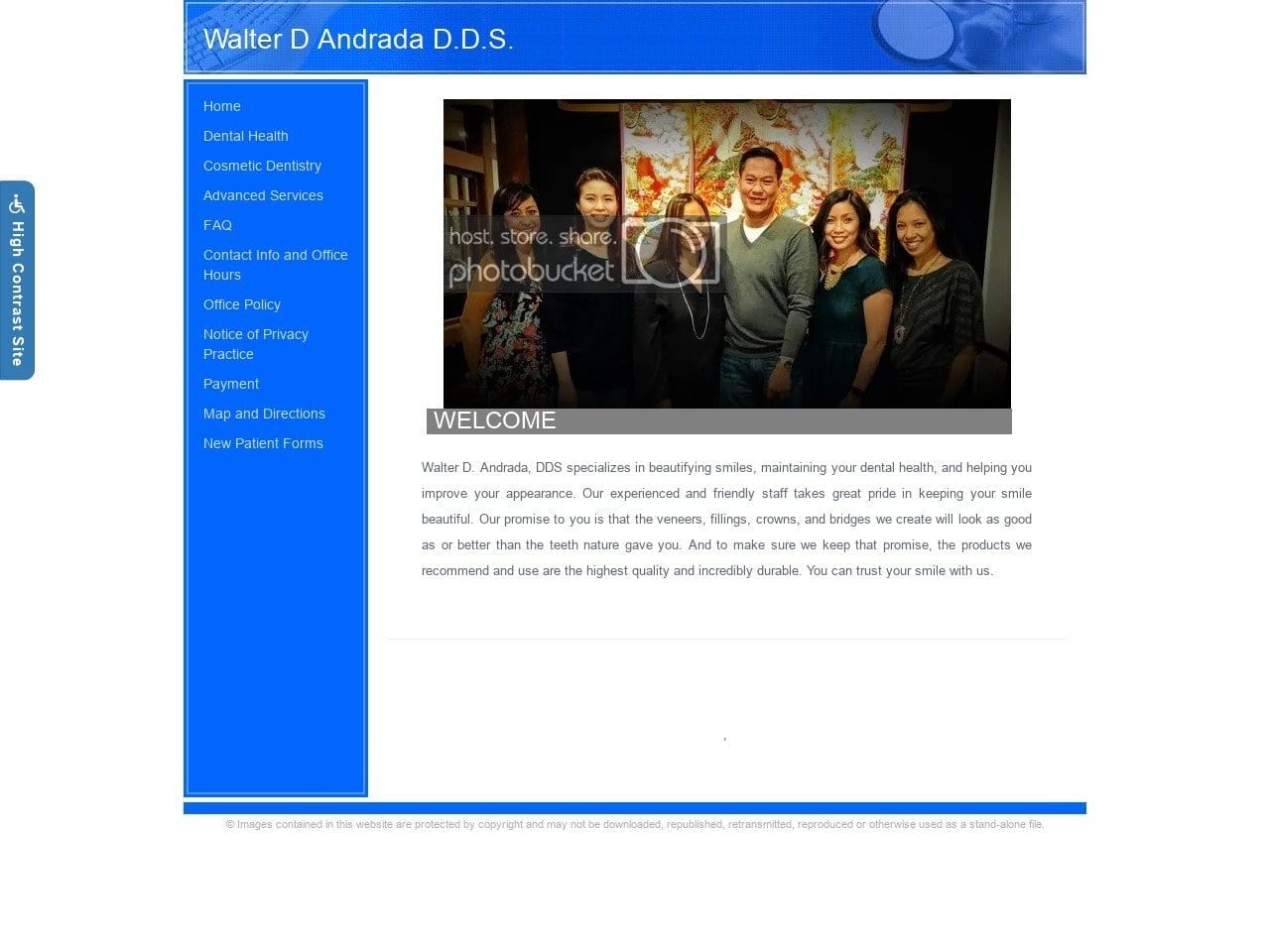 Dr. Walter D. Andrada DDS Website Screenshot from andradadental.com