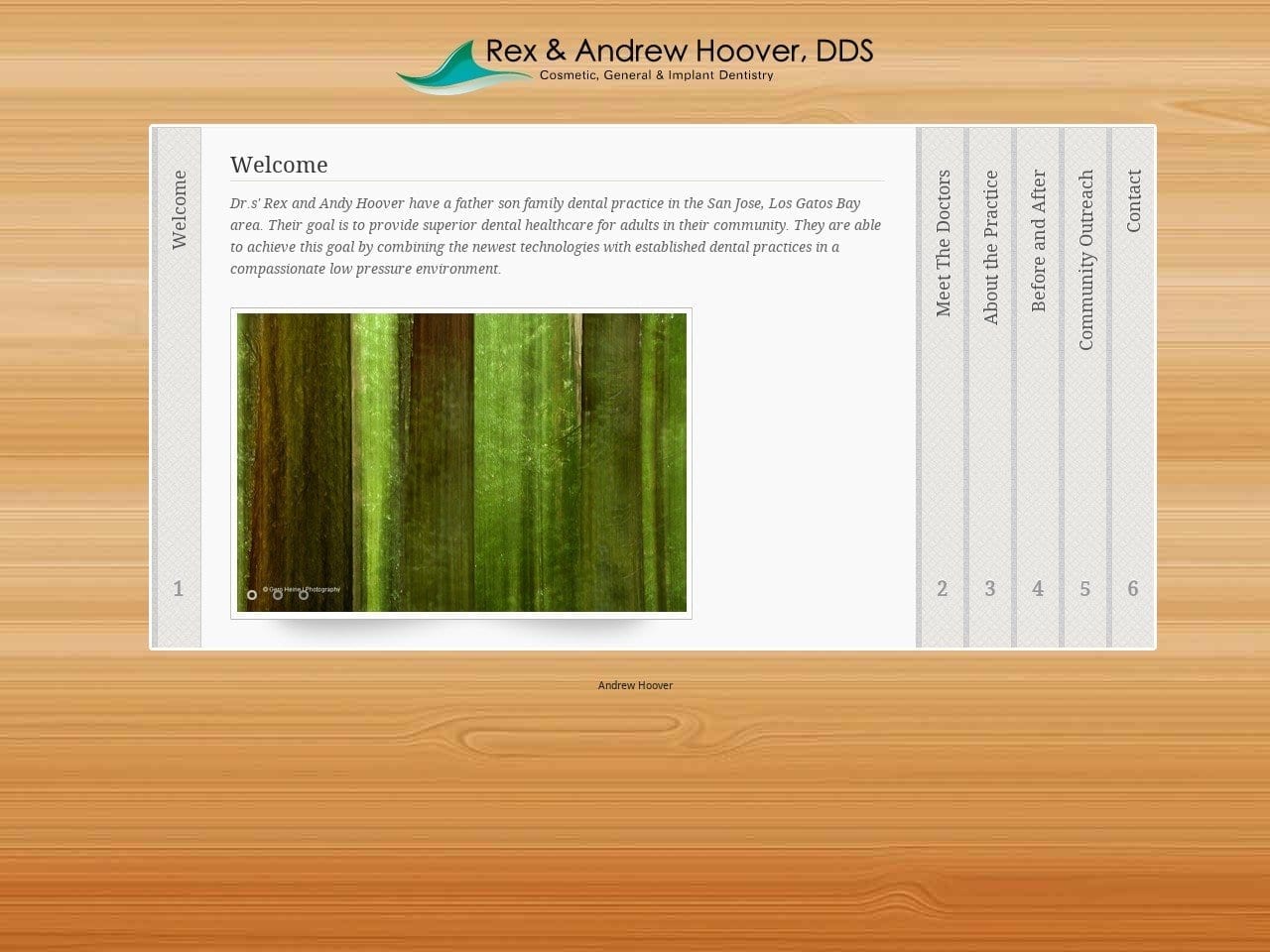 Dr. Rex W. Hoover DDS Website Screenshot from andrewhooverdental.com