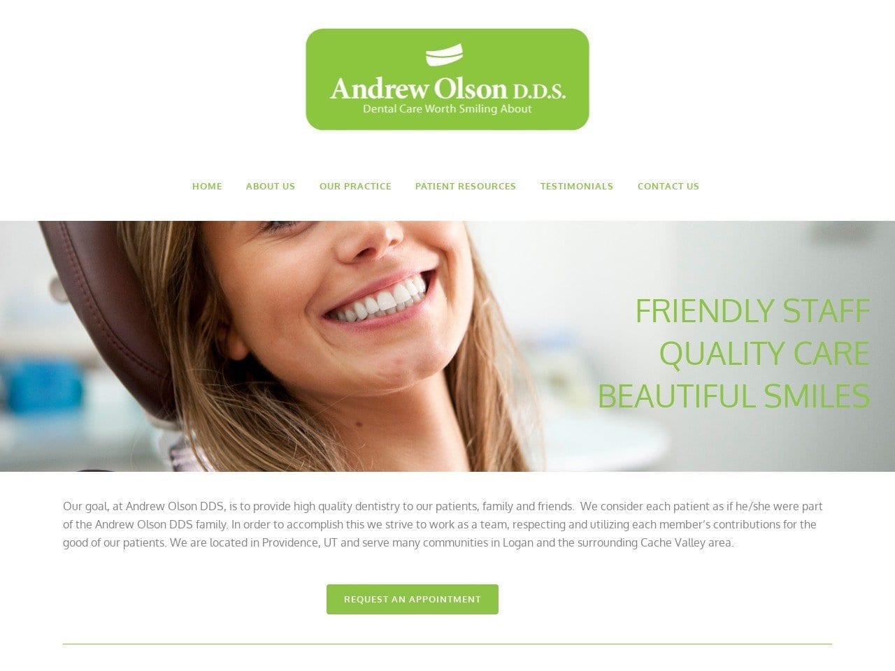 Dr. Andrew C. Olson DDS Website Screenshot from andrewolsondds.com