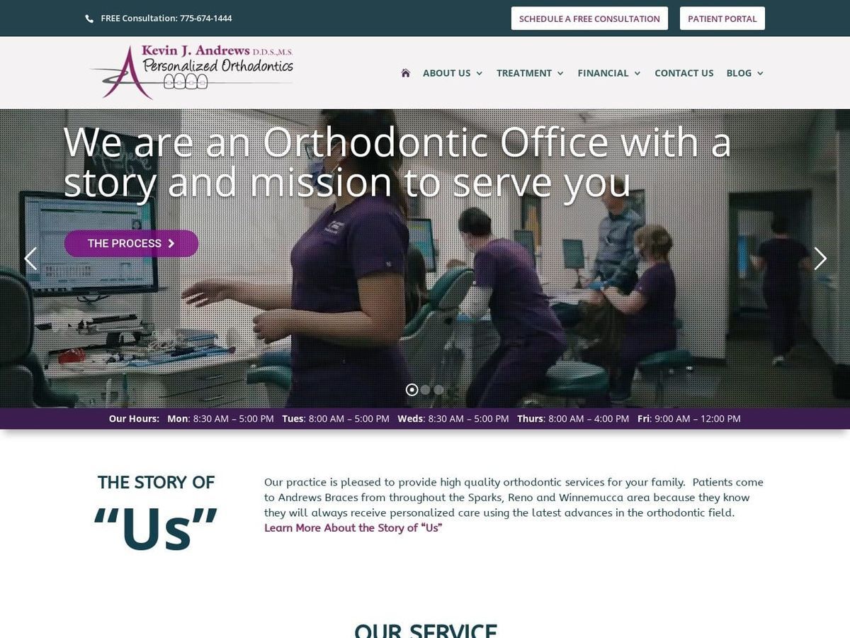 Personalized Orthodontics Website Screenshot from andrewsbraces.com