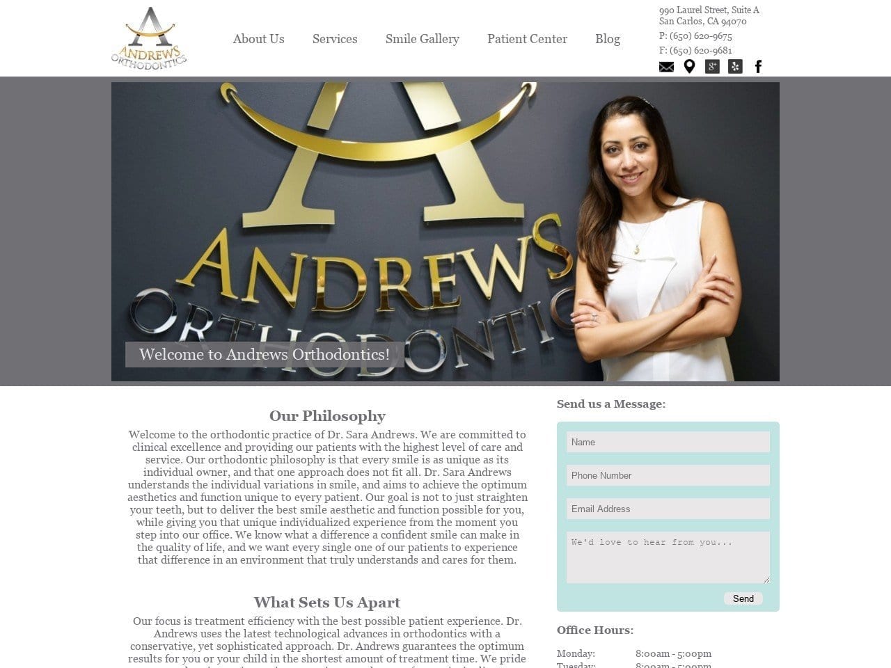 Andrews Orthodontics Website Screenshot from andrewssmiles.com