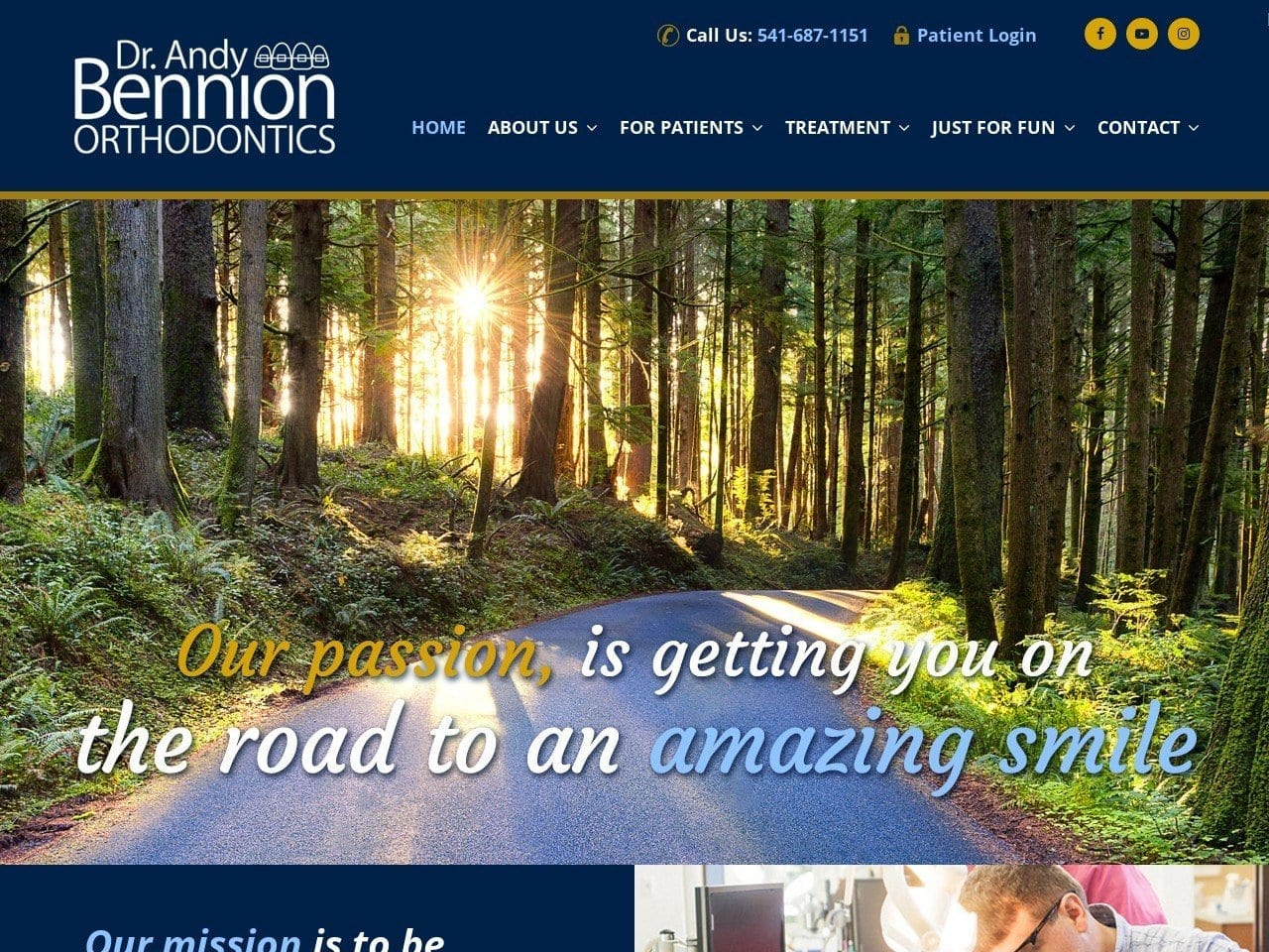 Dr. Andy Bennion Orthodontics Website Screenshot from andybennion.com