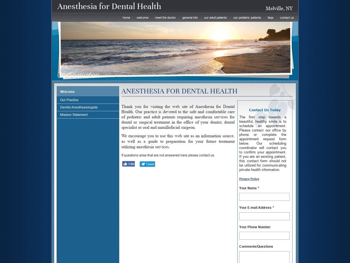 Anesthesia4 Dentistry Website Screenshot from anesthesia4dentistry.com