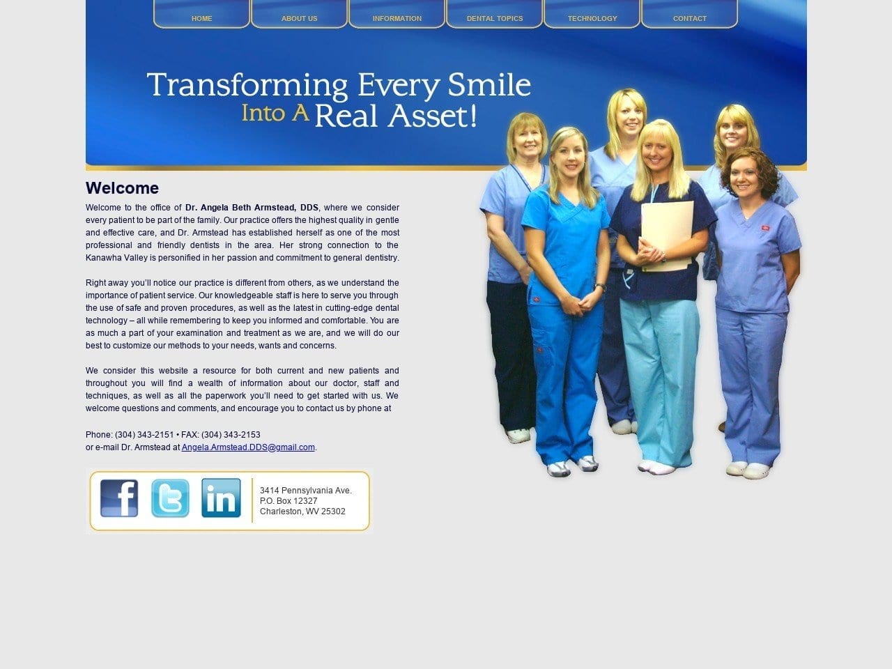 Dr. Angela B. Armstead DDS Website Screenshot from angelabetharmsteaddds.com