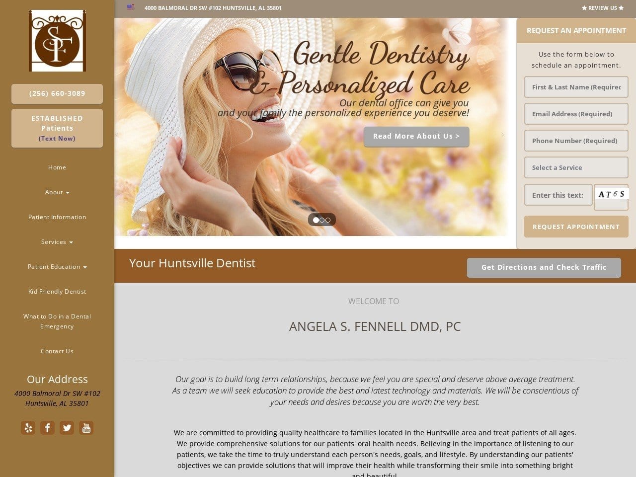 Angela S. Fennell D.M.D. P.C. Website Screenshot from angelafennell.com