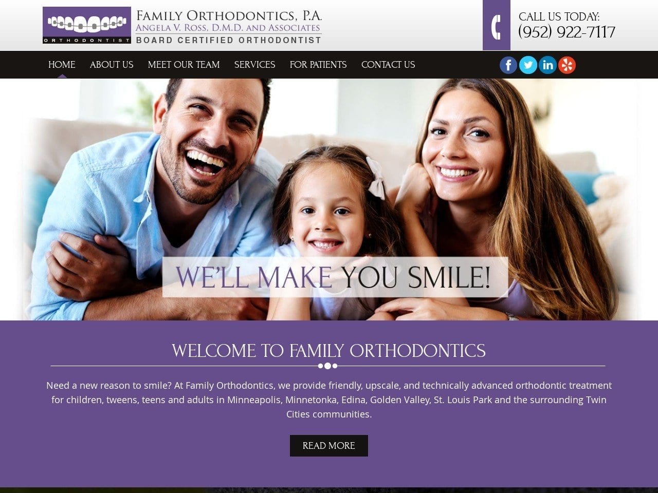 Family Orthodontics PA Website Screenshot from angelarossortho.com