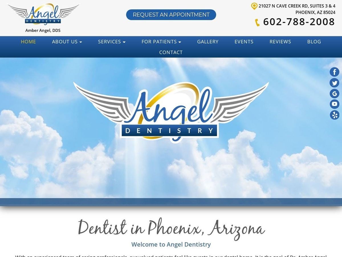 Angel Dentistry Website Screenshot from angeldentistry.net