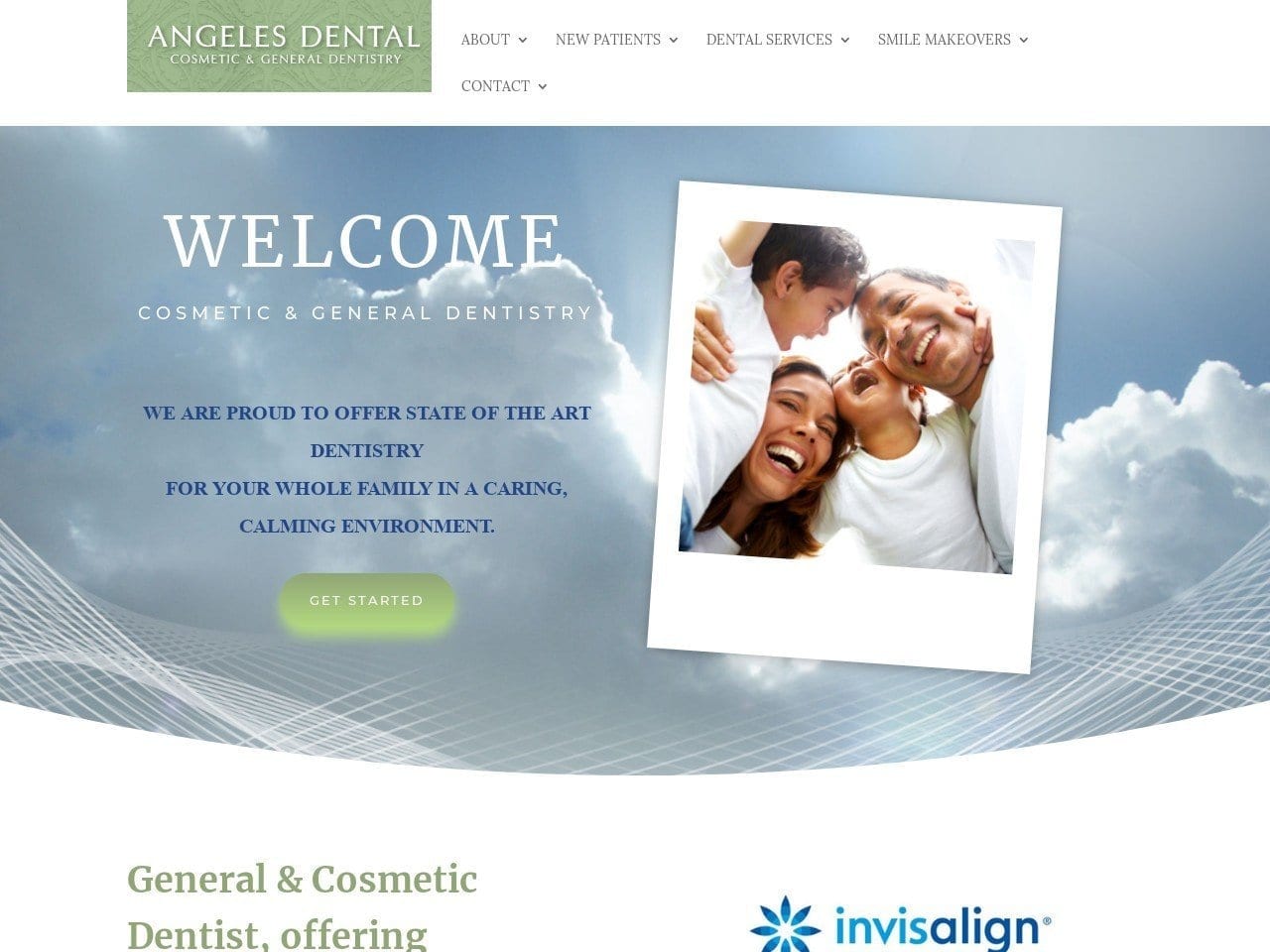 Angeles Dental Website Screenshot from angelesdental.com