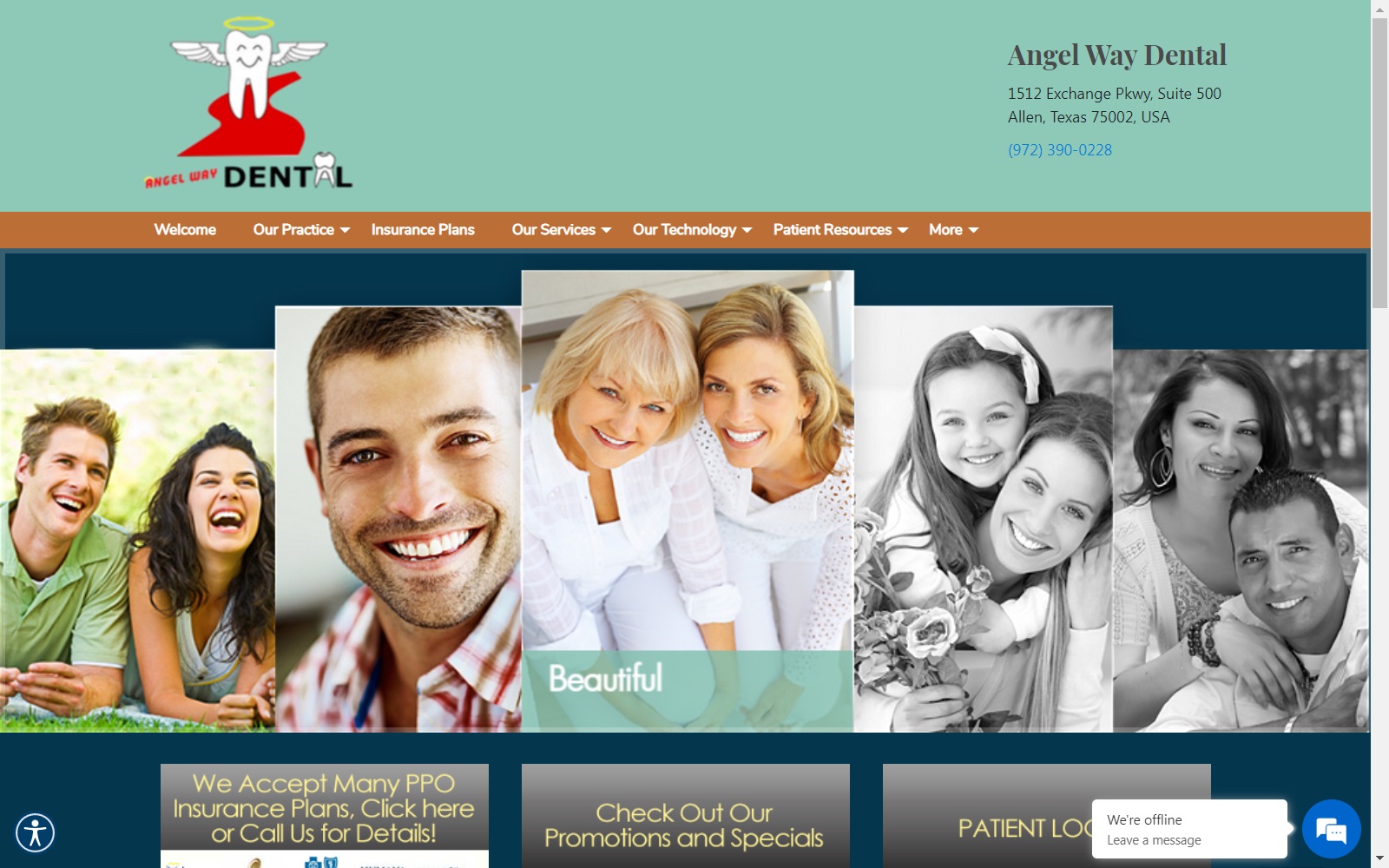 angelwaydental.com screenshot